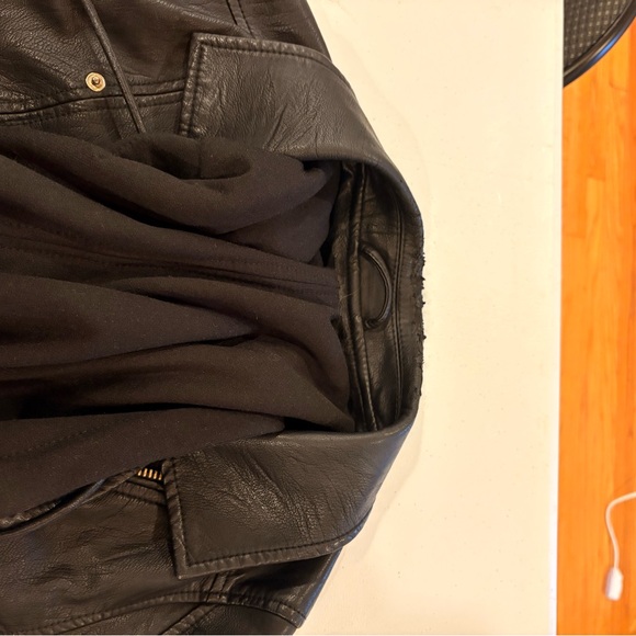 Blank NYC Black Leather Jacket with Gold Zippers - Picture 4 of 5